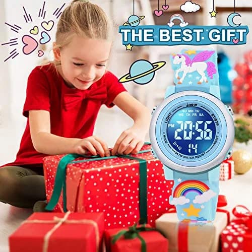 VAPCUFF Unicorn Watch for Girls 3-12 Years, Blue Silicone Strap | Digital LED Light-Up Toy Watch thumbnail 6