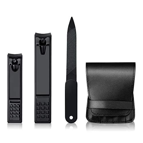 Adulahi Nail Clippers Set 3PCS | Stainless Steel, Curved Blades, Leather Case thumbnail 1