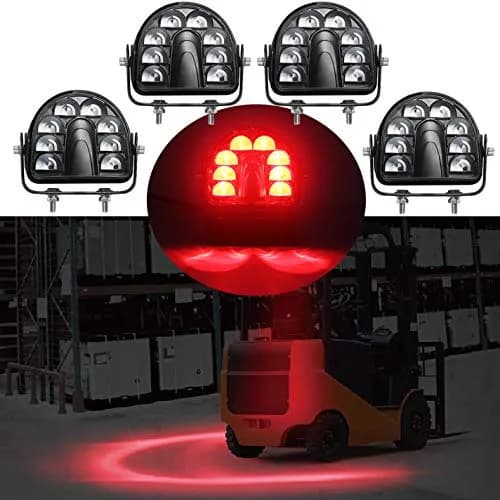 ONERAY 4-Pack Red Arc LED Forklift Safety Light 20W (40W Total) | Warehouse Pedestrian Warning Zone Spotlight thumbnail 1