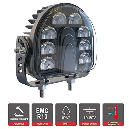 ONERAY 4-Pack Red Arc LED Forklift Safety Light 20W (40W Total) | Warehouse Pedestrian Warning Zone Spotlight thumbnail 2