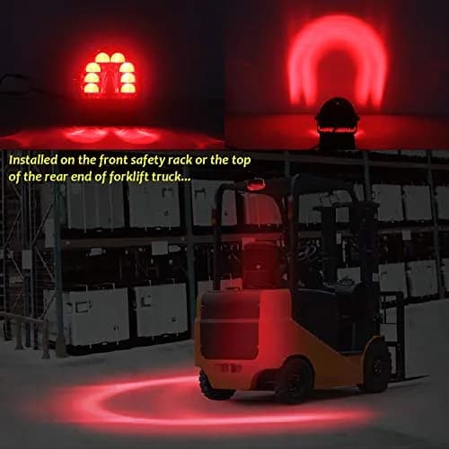 ONERAY 4-Pack Red Arc LED Forklift Safety Light 20W (40W Total) | Warehouse Pedestrian Warning Zone Spotlight thumbnail 3