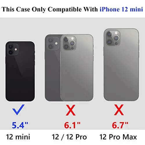 Vofolen Black Wallet Case for iPhone 12 Mini (5.4 Inch) | Hidden Card Holder & Shockproof Protection thumbnail 7
