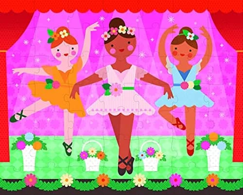 Petit Collage Jigsaw Puz 2 Sided Ballerina | Double-Sided 100-Piece Puzzle for Kids 4+ thumbnail 2