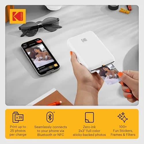 KODAK Step Wireless Mobile Photo Printer White Gift Bundle | Prints 2x3" Photos Instantly thumbnail 3