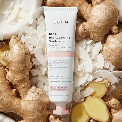 Boka Coco Ginger Toothpaste - Fluoride Free Nano Hydroxyapatite Toothpaste 118ml (4 Oz) | Enamel Care for Sensitive Teeth thumbnail 2