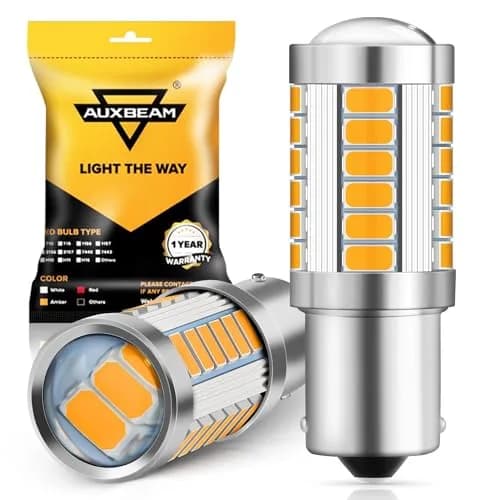 Auxbeam 1156 Amber Yellow LED Turn Signal Bulbs 3500K (BA15S P21W) | 4000 Lumens Brightness thumbnail 1