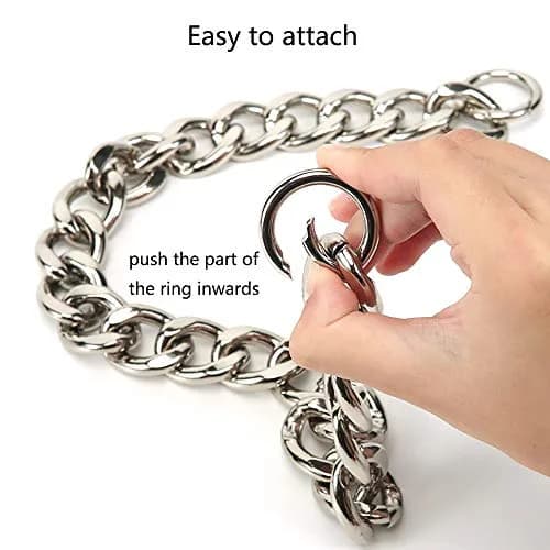 Xiazw Heavy Chunky Aluminum Metal Purse Handle Bag Chain Strap Replacement 55.88 cm (23 inches) | Punk Design with 2 Clasps thumbnail 5