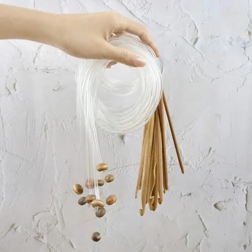AUEAR Crochet Hook Set of 12 Sizes Bamboo & Plastic Cable | Knitting & Crochet Needles for Carpet Rug Weaving thumbnail 8