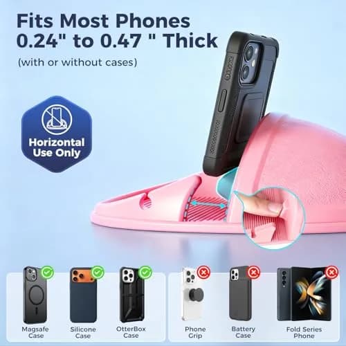 Loncaster Pink Silicone Car Phone Holder Mat 17.8cm (7in) | Stable Slip-Free Dashboard Mount thumbnail 6