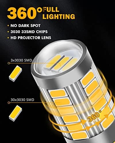Auxbeam 7443 LED Turn Signal Bulbs 3500K Amber Yellow (Pack of 2) | 4000 Lumens Brightness thumbnail 4