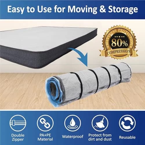 Storage Logic Mattress Vacuum Bag for Twin/Twin-XL Foam Mattresses | Compresses for Easy Moving & Storage thumbnail 2