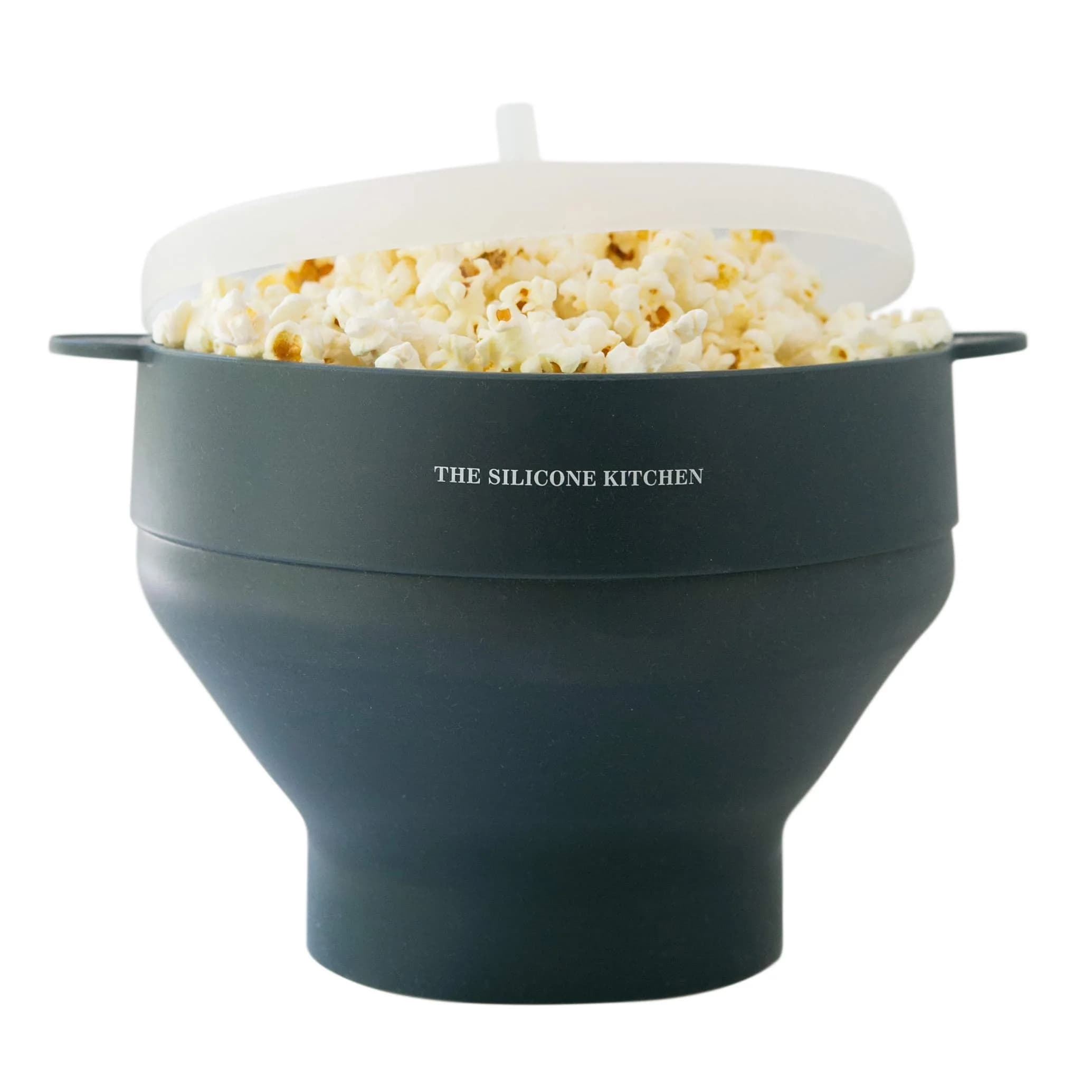The Silicone Kitchen Silicone Microwave Popcorn Maker Collapsible Bowl | Non-Toxic, Dishwasher Safe, Dark Blue - main product image