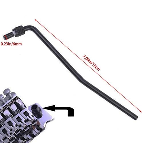 LGEGE 6mm Double Tremolo Arm | Black Guitar Whammy Bar for Floyd Rose System thumbnail 4