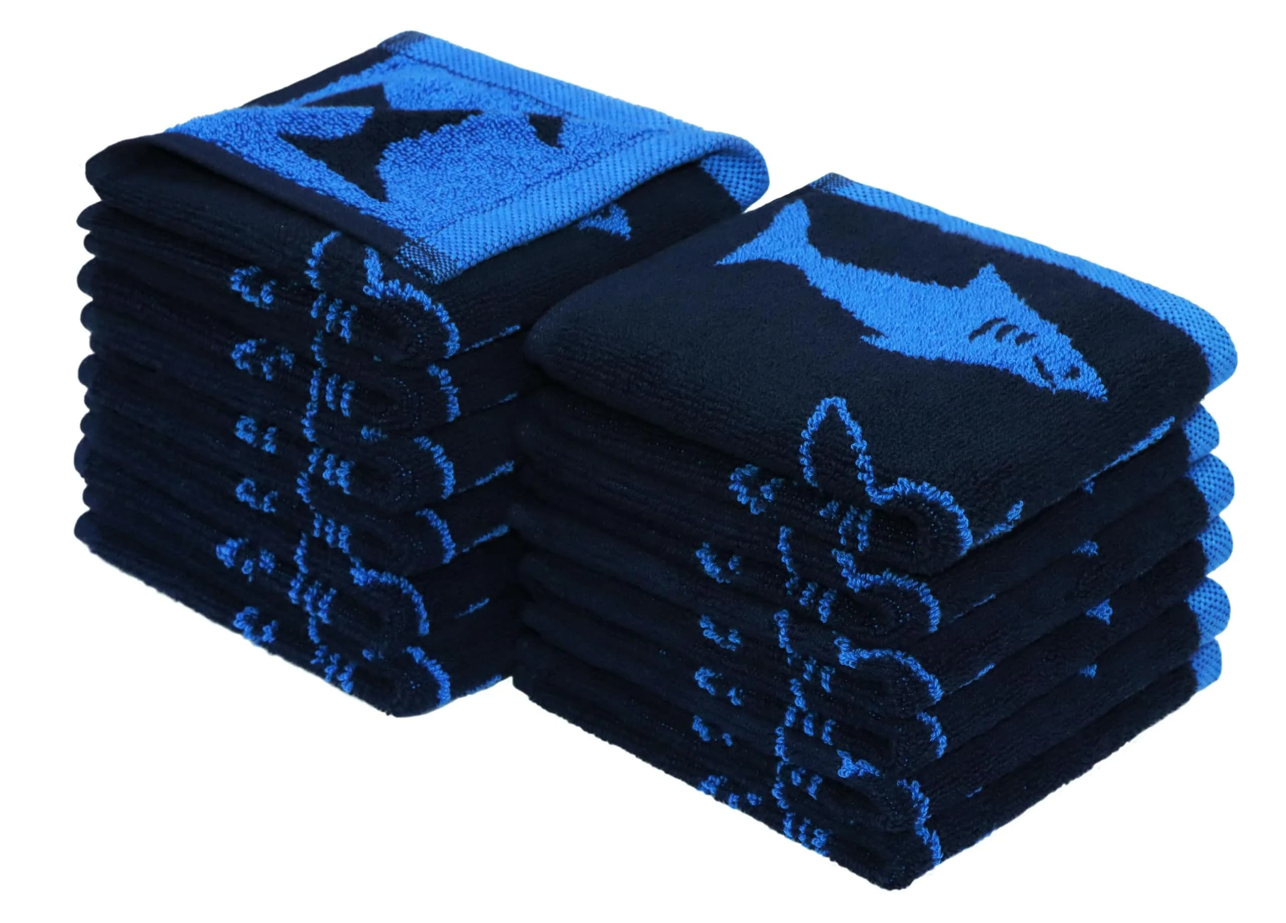 ORIGINAL KIDS Navy Blue Wash Cloth Set of 12 | 30cm x 30cm (12x12 Inch) 100% Cotton