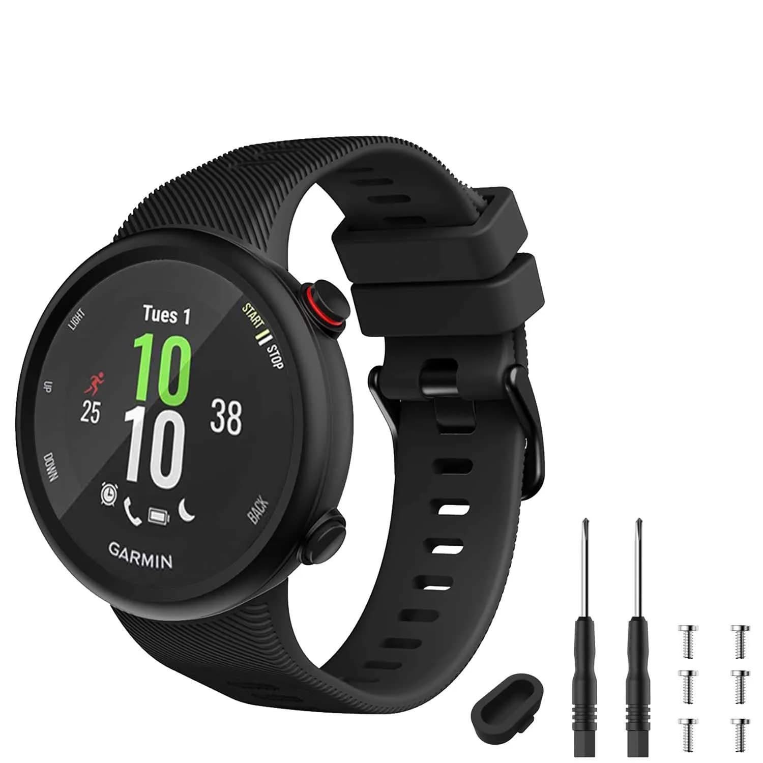 TopPerfekt Silicone Watch Band Compatible with Garmin Forerunner 45 and Swim 2 | Sport & Comfortable Fit - main product image
