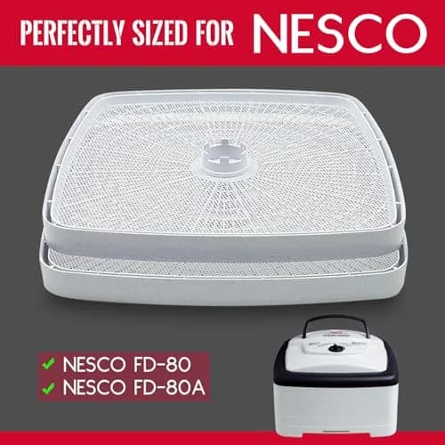 GUCUJI Pack of 5 Premium Non Stick Silicone Dehydrator Sheets for Nesco FD-80 & FD-80A | Food Grade Mesh thumbnail 3