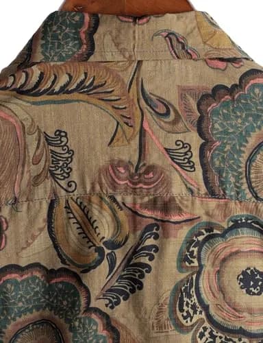 VATPAVE Mens Hawaiian Shirt Short Sleeve Button-Down XL Brown | Tropical Casual Style thumbnail 7