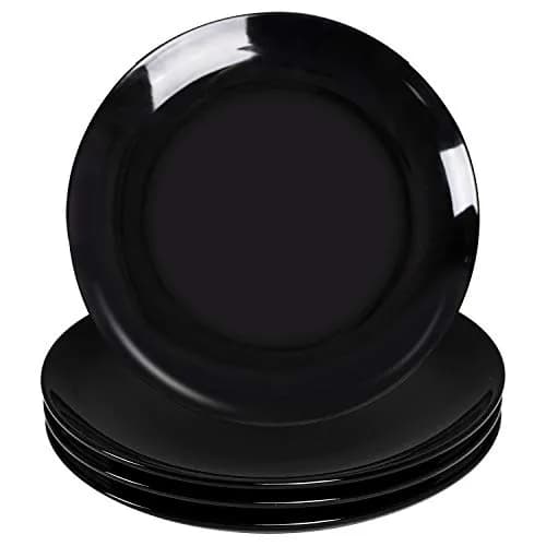 DELLING 10 Inch Black Porcelain Dinner Plates Set of 4 | Chip Resistant, Microwave & Oven Safe thumbnail 1