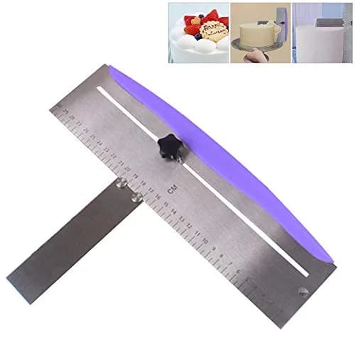 LVOERTUIG 12 Inch Adjustable Cake Scraper | Stainless Steel Cake Smoother with Scale, PP Handle thumbnail 4