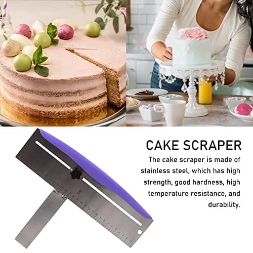 LVOERTUIG 12 Inch Adjustable Cake Scraper | Stainless Steel Cake Smoother with Scale, PP Handle thumbnail 6