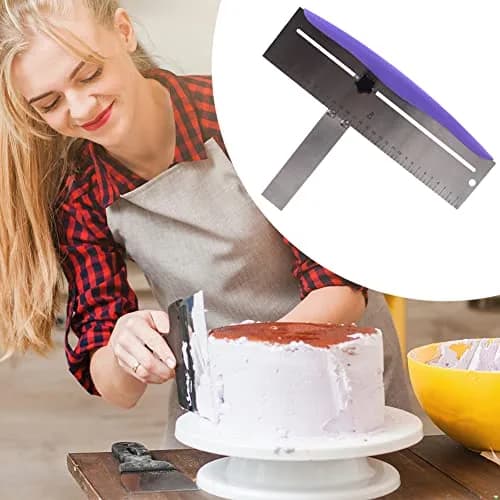 LVOERTUIG 12 Inch Adjustable Cake Scraper | Stainless Steel Cake Smoother with Scale, PP Handle thumbnail 7