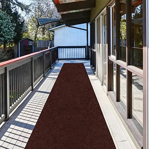 ZGR HOME&GARDEN Chocolate Brown Runner Rug 61cm (2 ft) x 183cm (6 ft) | Non-Slip Rubber Backing for Hallways & Kitchens thumbnail 1