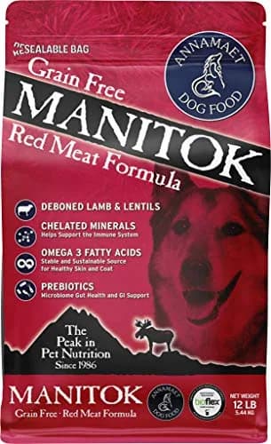 Annamaet Grain-Free Manitok Red Meat Formula Dry Dog Food, 12lb | Fresh Lamb, Potato-Free, Supports All Life Stages thumbnail 1