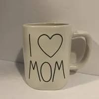 Rae Dunn I LOVE MOM Mug - ceramic - 16oz | Heartfelt Mother Gift with Japanese Wabi Sabi Aesthetic thumbnail 2