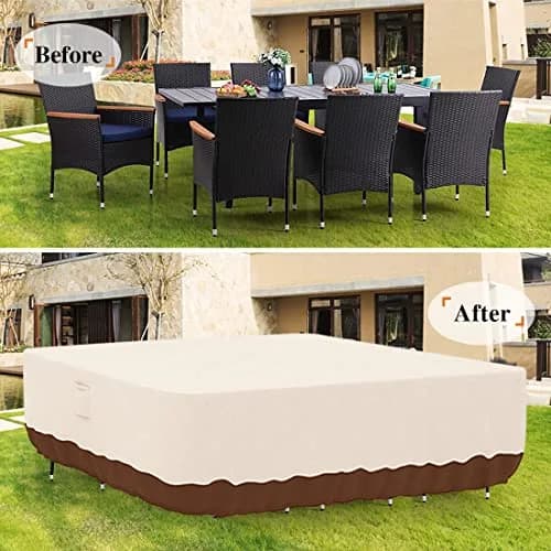 Tuyeho Heavy Duty 900D Outdoor Patio Furniture Set Cover 335cm x 213cm x 71cm | Waterproof & Windproof for All-Weather Protection thumbnail 2