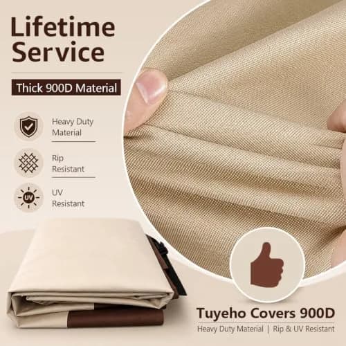 Tuyeho Heavy Duty 900D Outdoor Patio Furniture Set Cover 335cm x 213cm x 71cm | Waterproof & Windproof for All-Weather Protection thumbnail 3