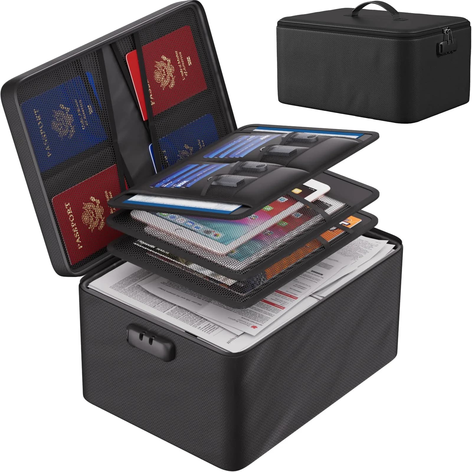 ENGPOW Fireproof Document Organizer Bag 36.8cm x 27.9cm x 20.3cm | Protects Valuables in Fire & Flood - main product image