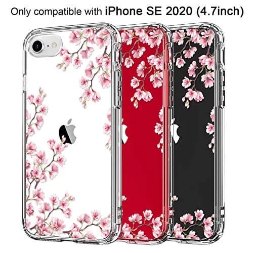 ICEDIO Cellular Phone Case for iPhone SE 2020/2022, 6.1 inch | Floral Transparent Slim Cover thumbnail 4