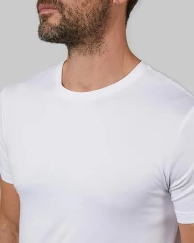 32 Degrees Men's 4 Pack Crewneck T-Shirt | Anti-Odor, Quick Dry, Slim Fit, White, Small thumbnail 2