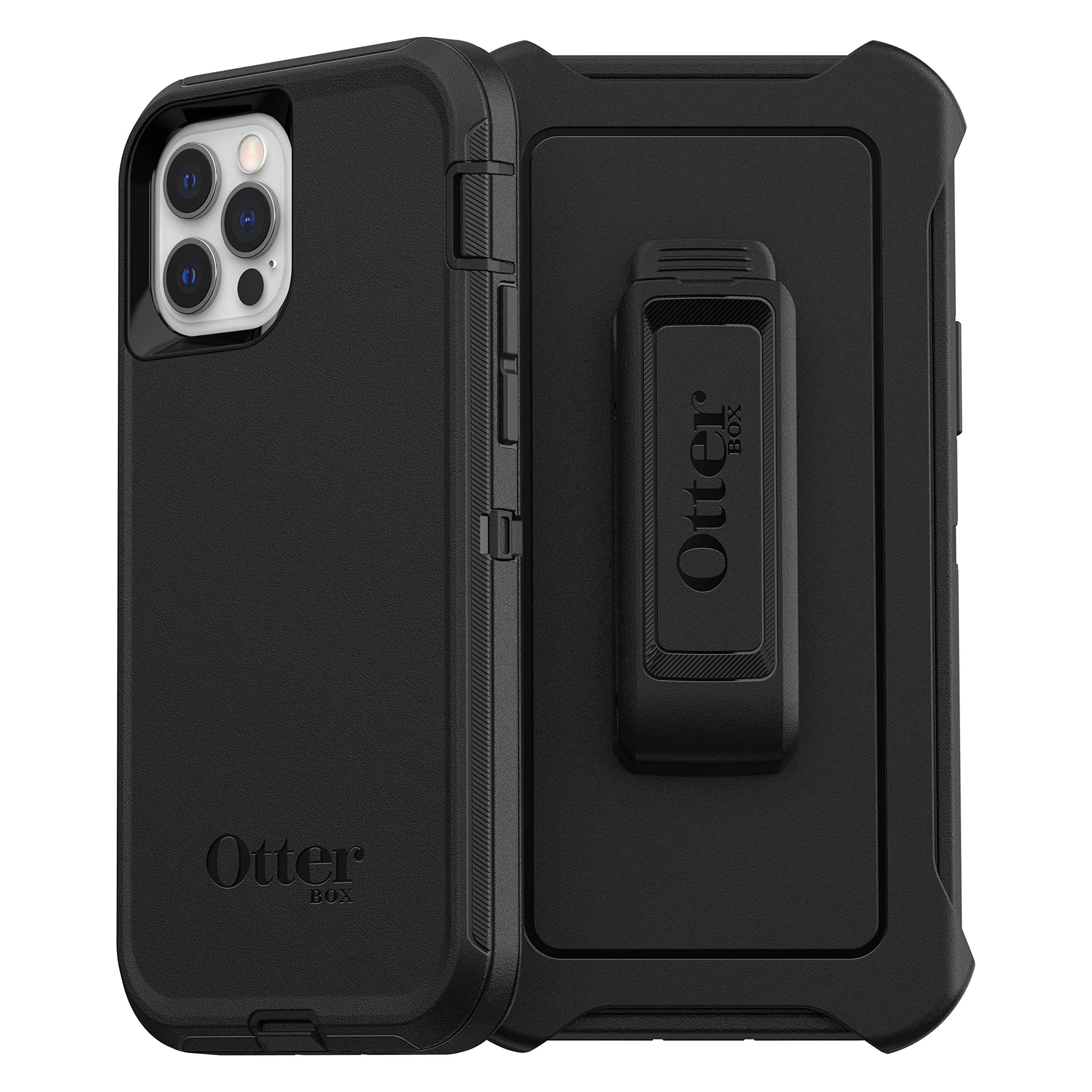OtterBox Defender Series Case for iPhone 12 & 12 Pro Black | Rugged Drop & Port Protection - main product image