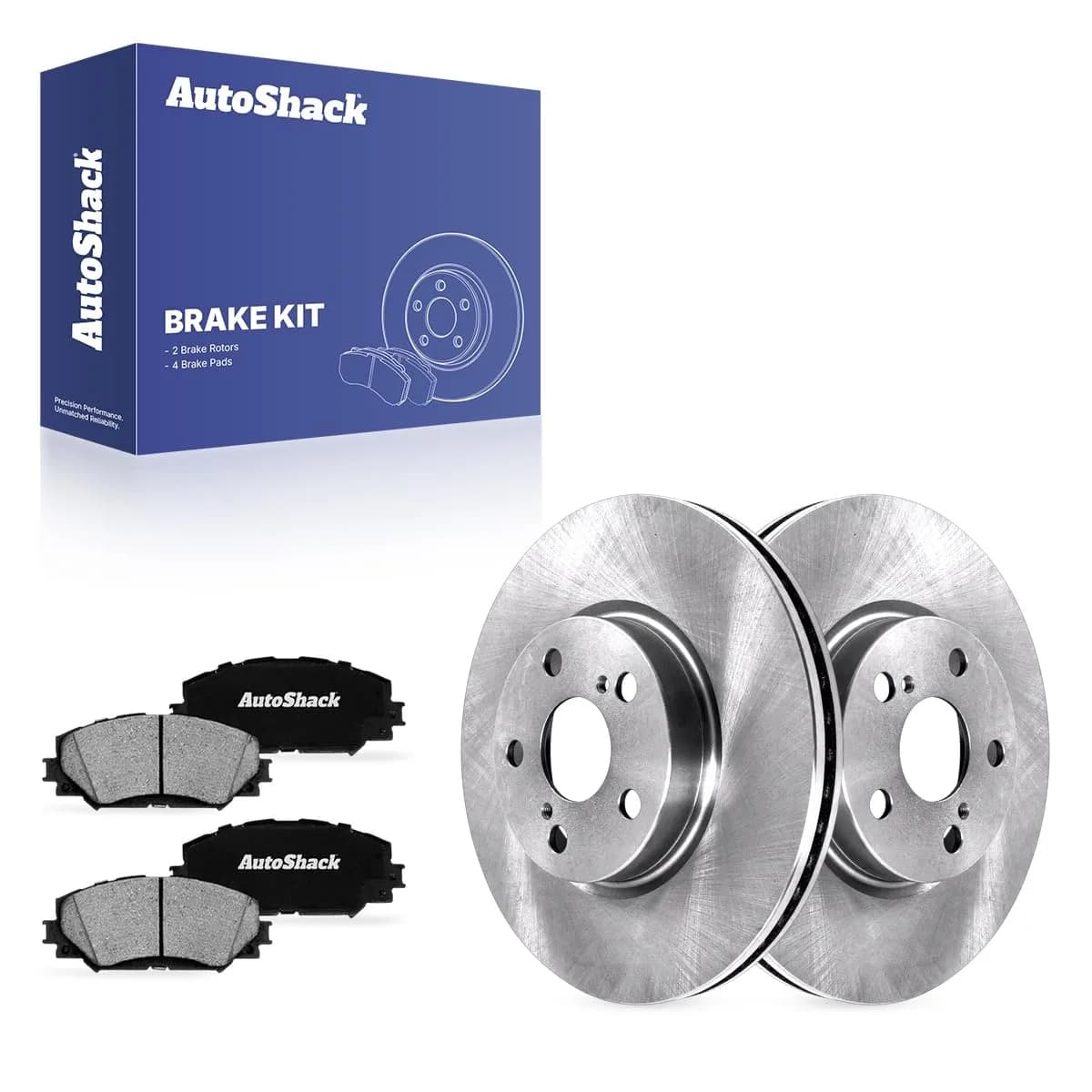 AutoShack Front Brake Rotors Vented 10.83" (275 mm) & Ceramic Pads | Reliable Brake Kit for Toyota & Scion — Brake Rotor & Pad