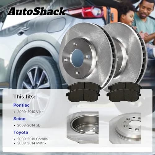 AutoShack Front Brake Rotors Vented 10.83" (275 mm) & Ceramic Pads | Reliable Brake Kit for Toyota & Scion thumbnail 2