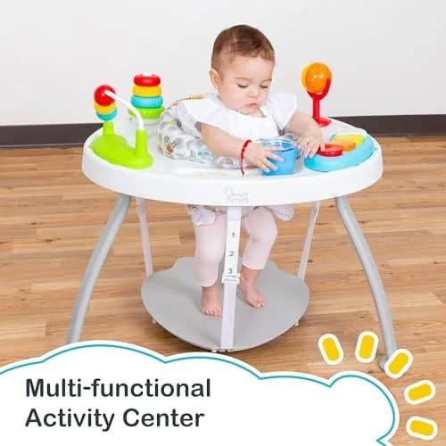 Smart Steps Bounce N’ Play 3-in-1 Activity Center, Woodland Walk | Converts to Flat Table, 360° Seat, Removable Toys thumbnail 2