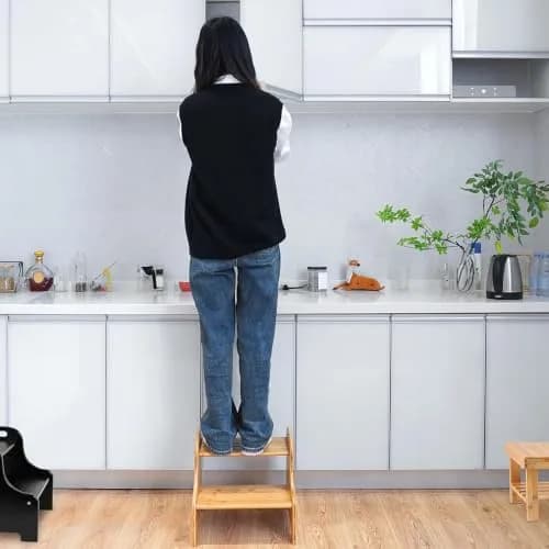VaeFae Bamboo 2-Step Stool | Natural Bamboo, Stable & Non-Slip, Easy Assembly thumbnail 5