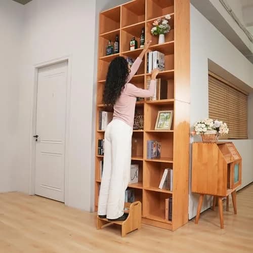 VaeFae Bamboo 2-Step Stool | Natural Bamboo, Stable & Non-Slip, Easy Assembly thumbnail 6
