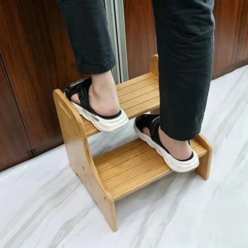 VaeFae Bamboo 2-Step Stool | Natural Bamboo, Stable & Non-Slip, Easy Assembly thumbnail 4