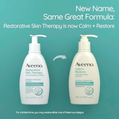 Aveeno Calm + Restore Repairing Body Lotion 12 oz | Fragrance-Free Sensitive Skin Moisturizer thumbnail 2