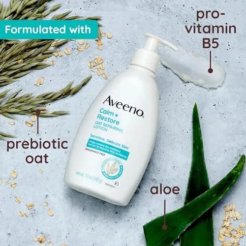 Aveeno Calm + Restore Repairing Body Lotion 12 oz | Fragrance-Free Sensitive Skin Moisturizer thumbnail 4