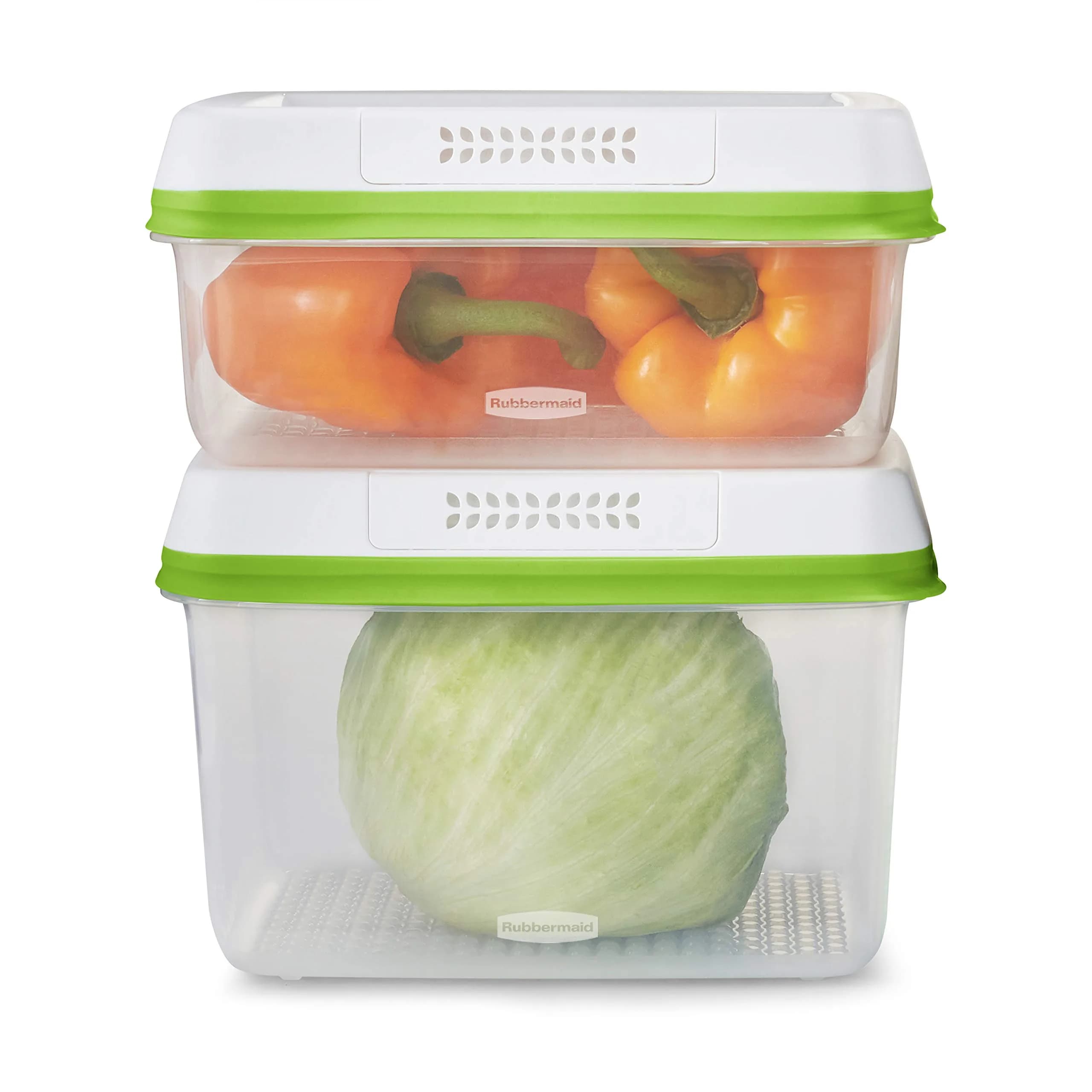 Rubbermaid FreshWorks Produce Containers, Medium/Large, 6-Piece Set | Keeps Produce Fresher Longer — Assorted Sizes