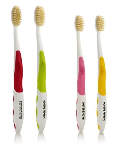 MOUTHWATCHERS Soft Flossing Manual Toothbrush Family Pack, 4 Count | Dentist-Designed for Deep Clean thumbnail 1