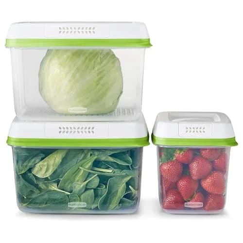 Rubbermaid FreshWorks Produce Containers, Medium/Large, 6-Piece Set | Keeps Produce Fresher Longer thumbnail 1