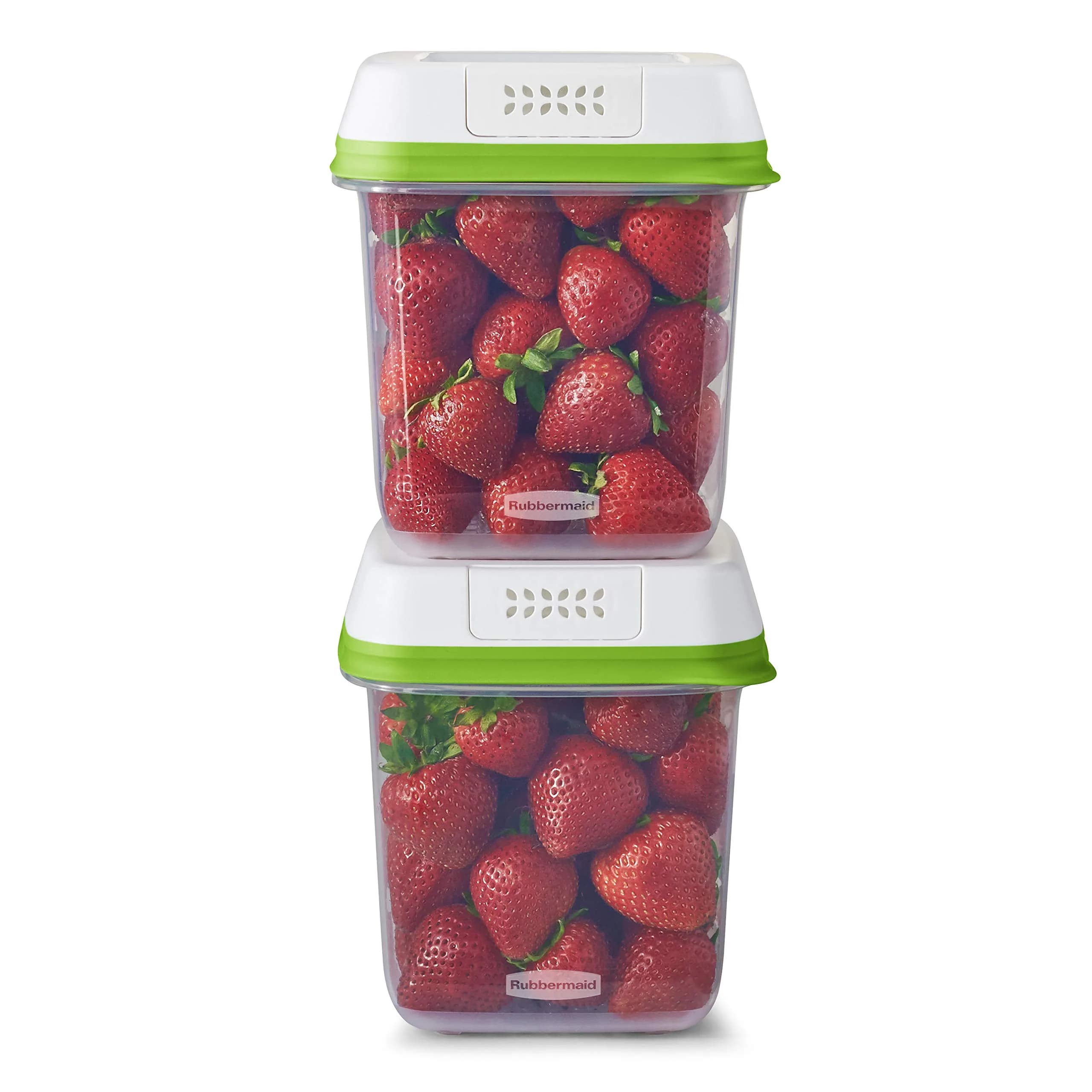 Rubbermaid FreshWorks Produce Containers, Medium/Large, 6-Piece Set | Keeps Produce Fresher Longer — 7.2 Cup