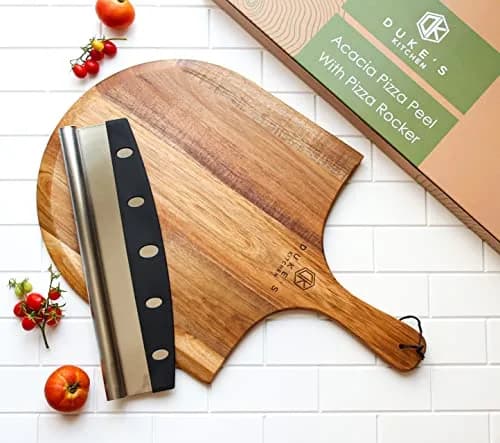 dylan n duke Premium Acacia Pizza Peel (Extra Large) 14" W x16" L | Gourmet Wooden Paddle for Pizza thumbnail 1