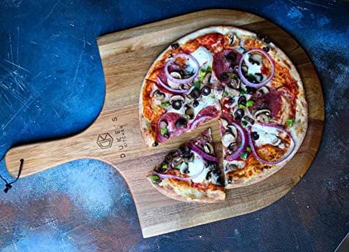 dylan n duke Premium Acacia Pizza Peel (Extra Large) 14" W x16" L | Gourmet Wooden Paddle for Pizza thumbnail 2