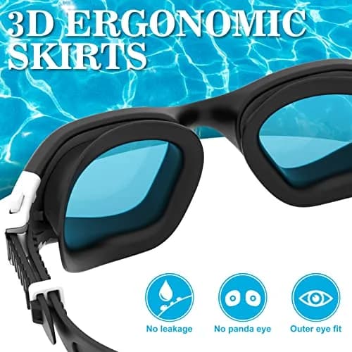 WIN.MAX Polarized Anti-Fog Swimming Goggles with UV Protection & Case | Blue/Black thumbnail 4