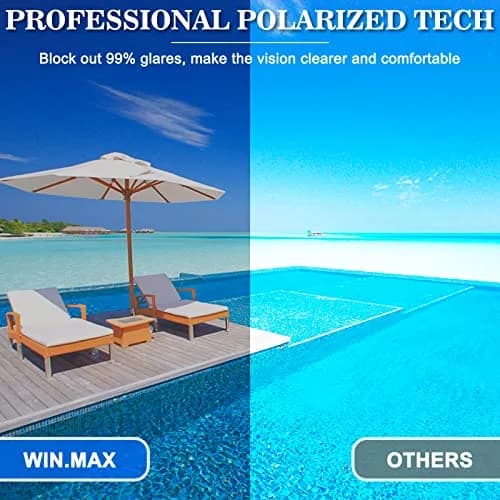 WIN.MAX Polarized Anti-Fog Swimming Goggles with UV Protection & Case | Blue/Black thumbnail 3
